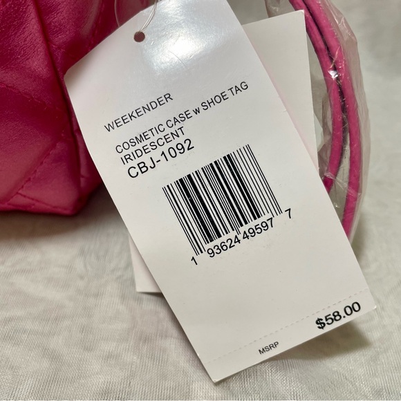 Betsey Johnson Fuchsia Large Quilted Cosmetic Bag, NWR - Picture 6 of 15